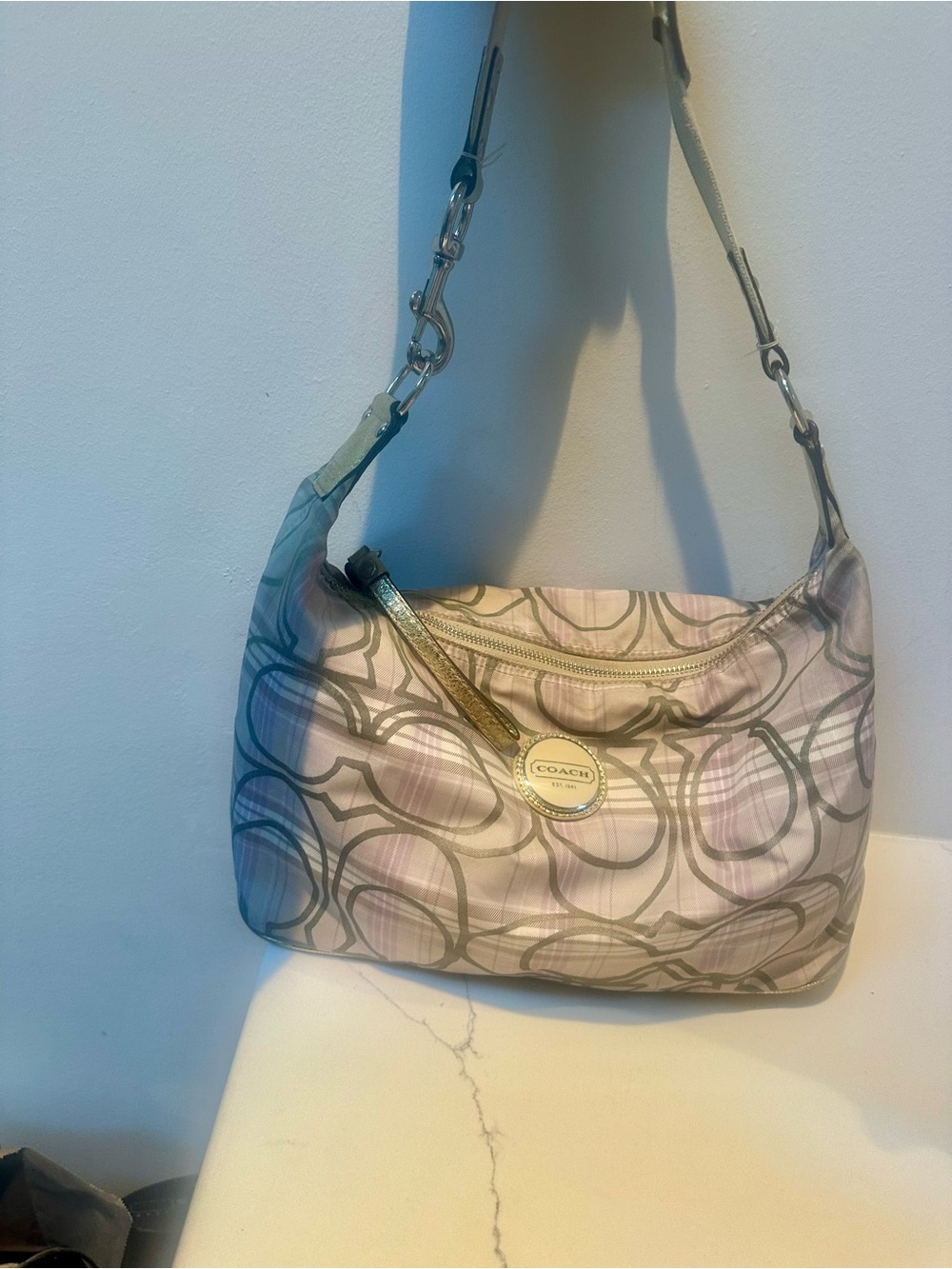 Coach Vintage plaid bag 2011 - some wear on bottom of bag and inside by zipper